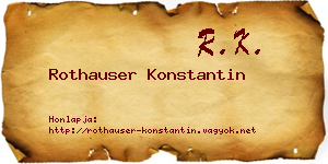 Rothauser Konstantin névjegykártya